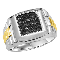 Sterling Silver Black Diamond Ring 1/4 ctw