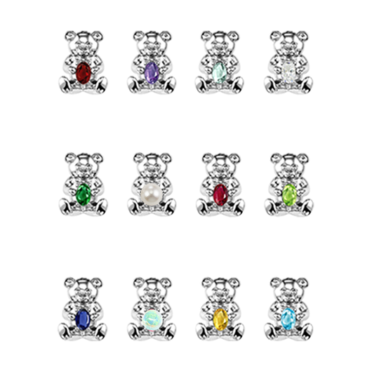 Teddy Bear Birthstone Pendant